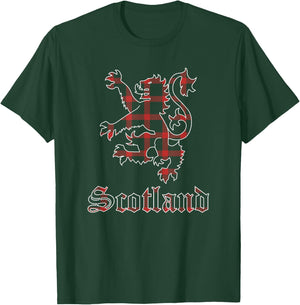 Vintage Plaid Scotland Lion Scottish Pride T-Shirt - T-Shirt | Forest