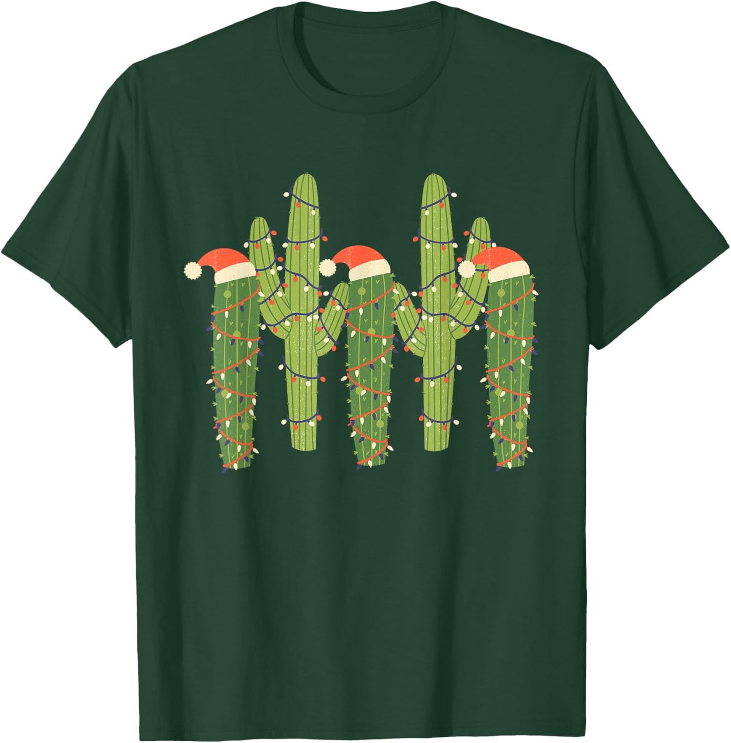 Christmas Cactus Desert Vintage Saguaro Cactus Plants Lover T-Shirt - T-Shirt | Forest