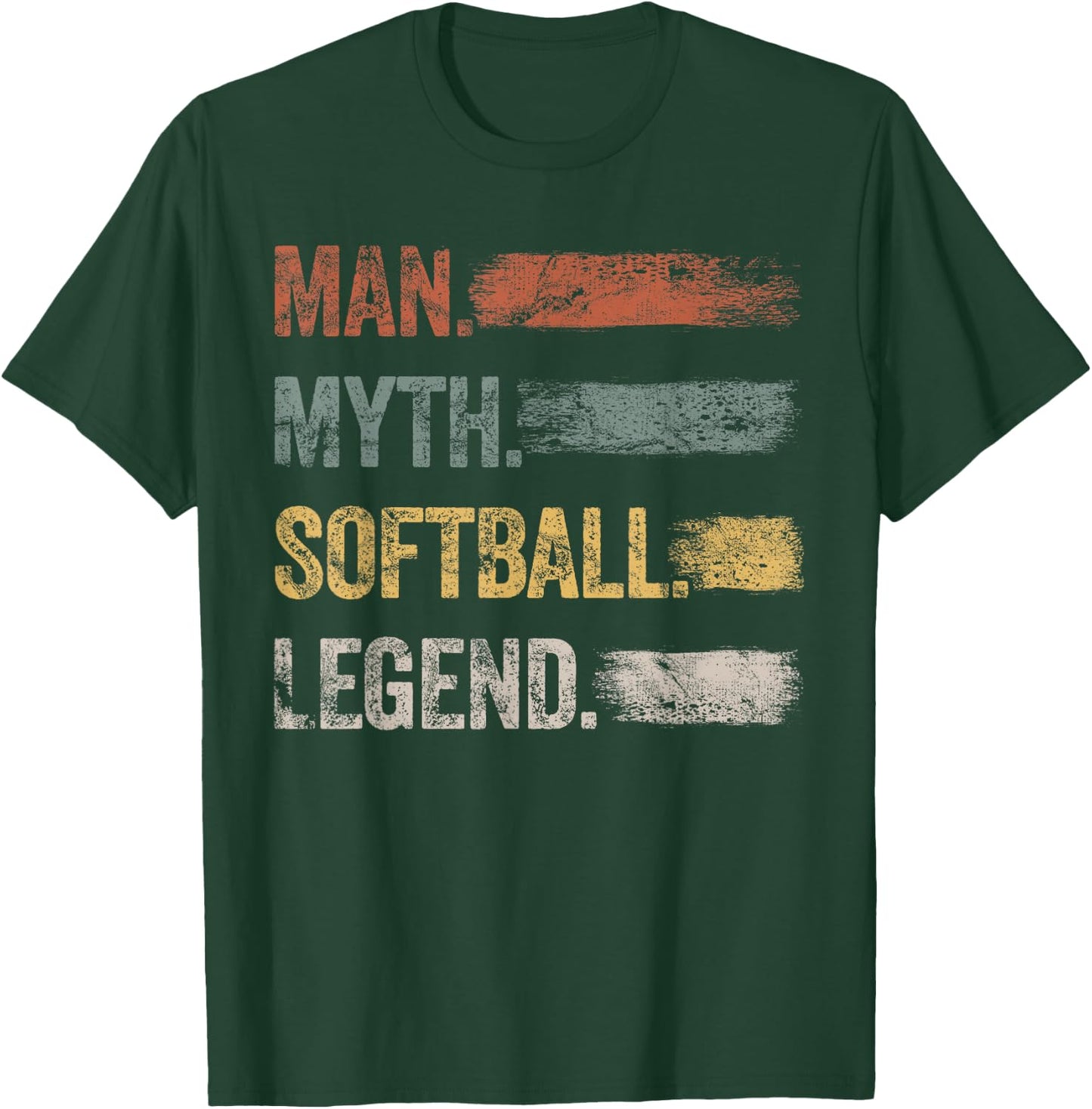 The Softball Legend Retro Baseball Men Softball T-Shirt - T-Shirt | Forest