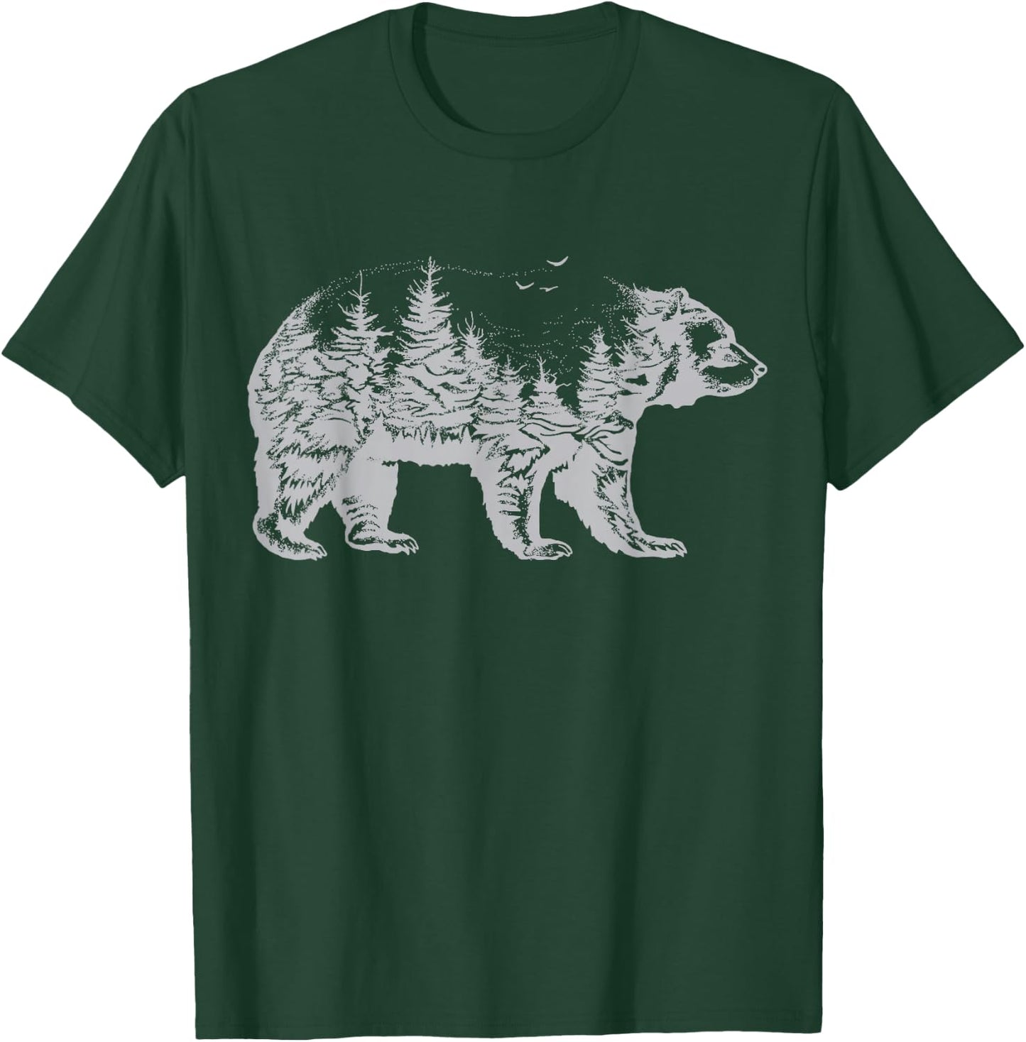 Bear silhouette forest nature for lovers of animal wildlife T-Shirt - T-Shirt | Forest