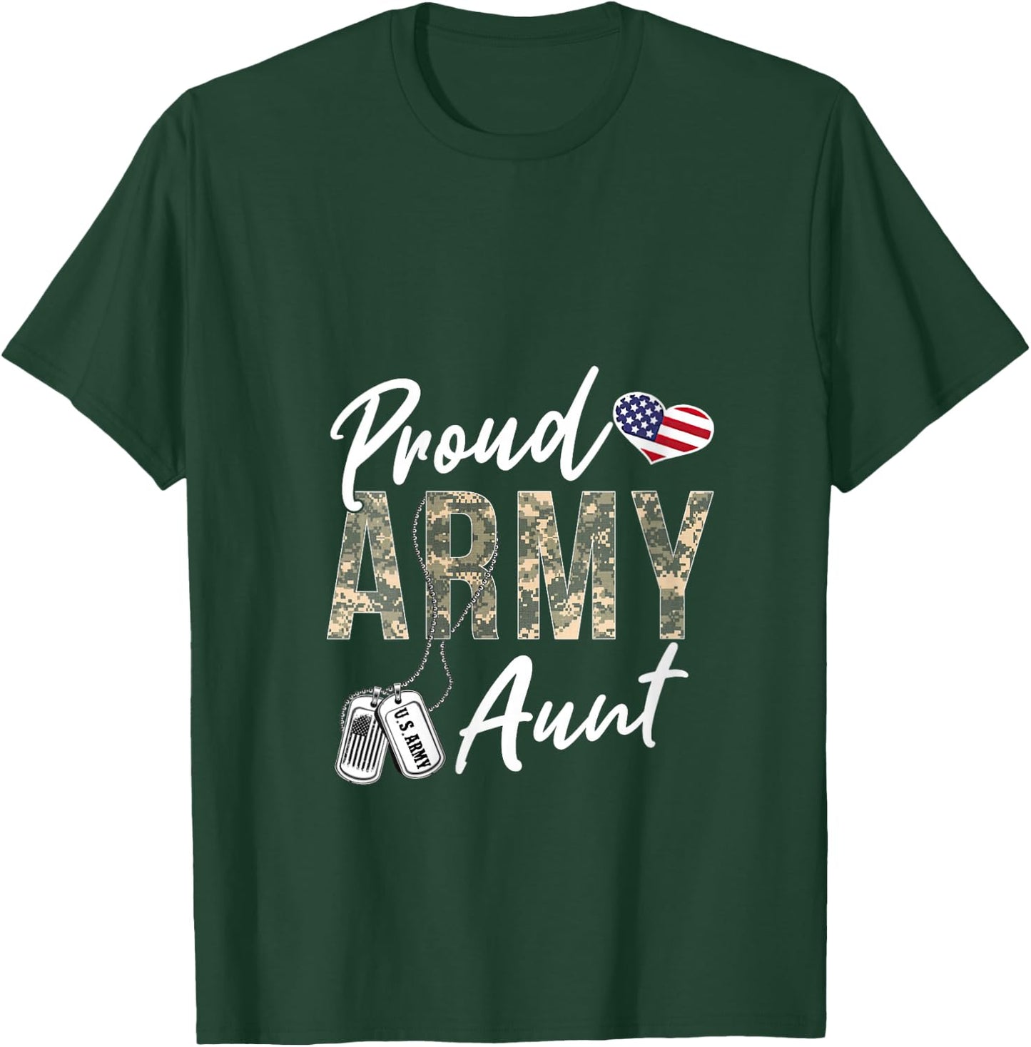 Proud Army Aunt Army Graduation Aunt US Army Aunt Gifts V-Neck T-Shirt - T-Shirt | Forest