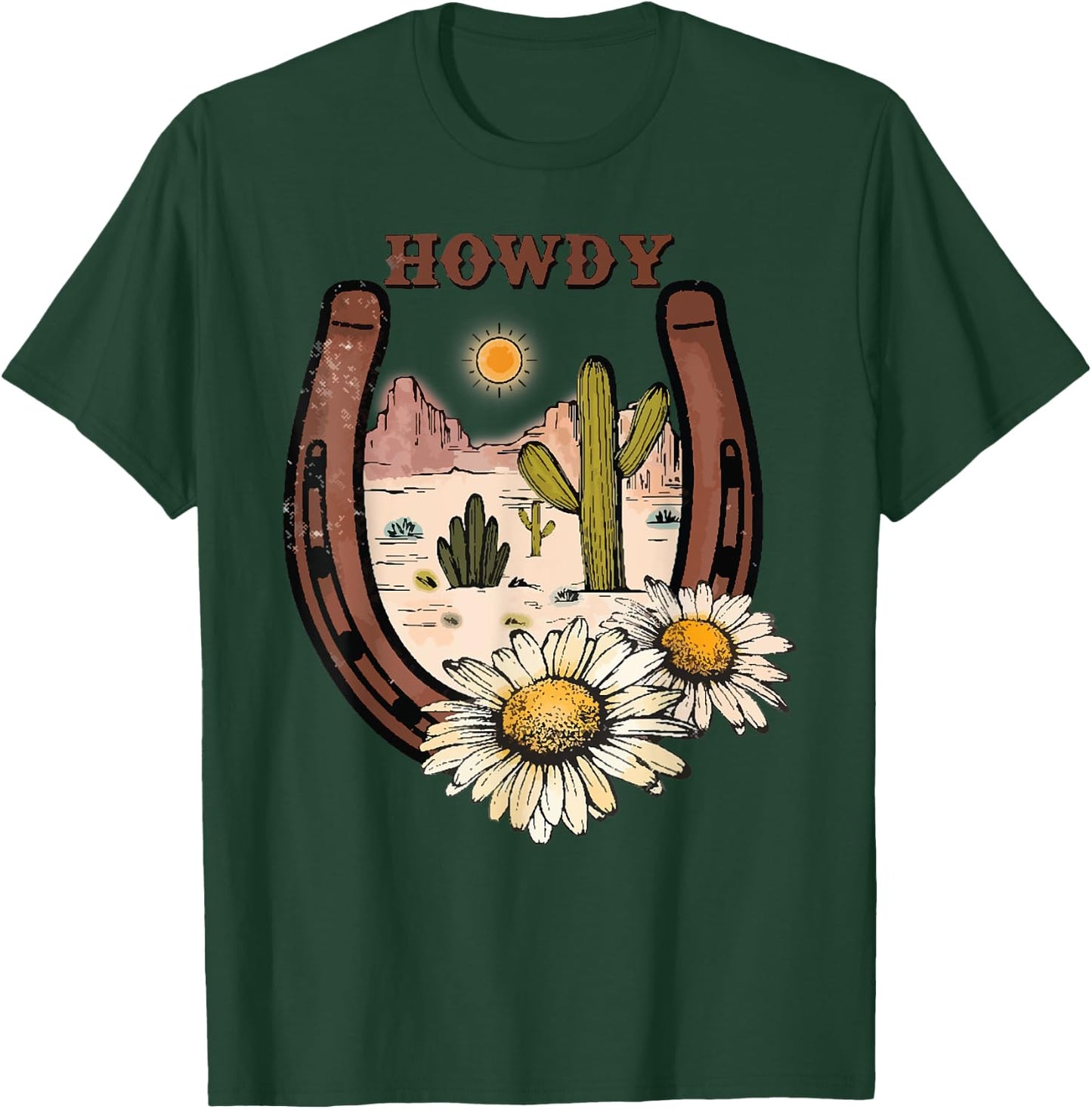 Vintage White Howdy Rodeo Western Country Southern Cowgirl T-Shirt - T-Shirt | Forest