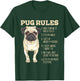 Pug Rules - Dog Trainer Pet Breeder Pup Owner Puppy Lover Men Women Kids T-Shirt - T-Shirt | Forest