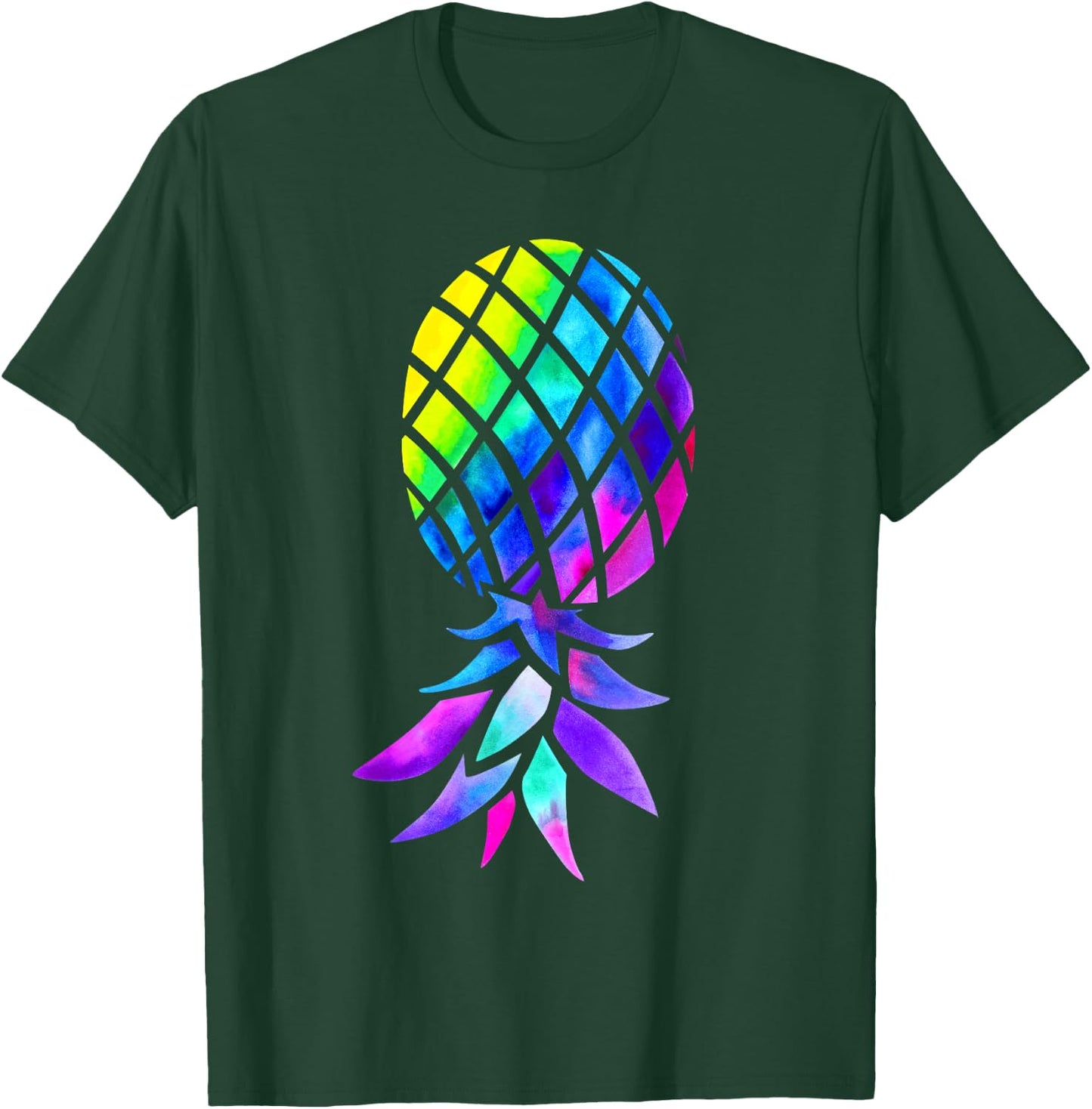 Colourful Inverted Pineapple Swinger Polyamory T-Shirt - T-Shirt | Forest