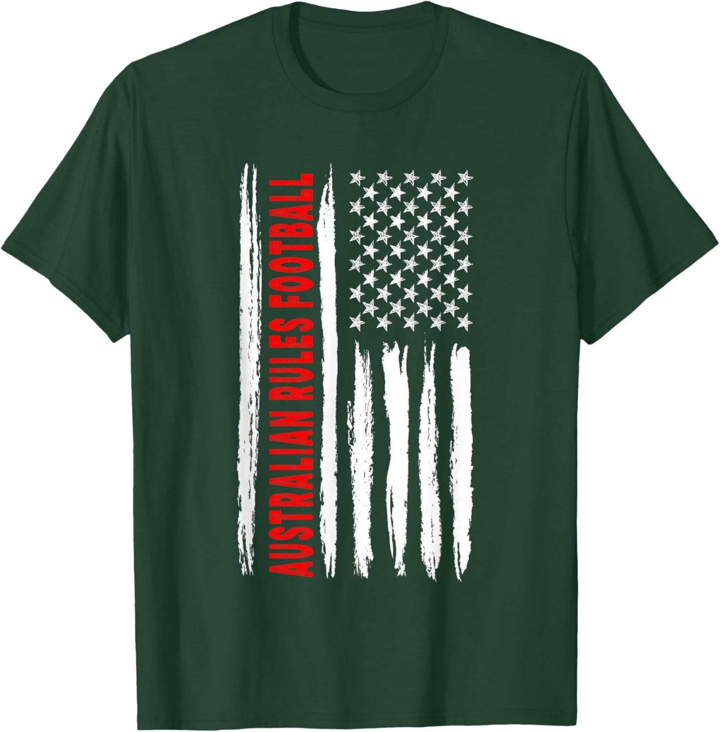 USA US American Flag Australian Rules Football T-Shirt - T-Shirt | Forest