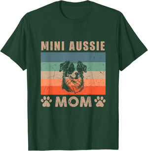 Vintage Mini Aussie Mom Gifts Funny Dog Lover Mother's Day Women Kids T-Shirt - T-Shirt | Forest