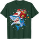 Santa Claus riding shark lover Merry Christmas Xmas T-Shirt - T-Shirt | Forest