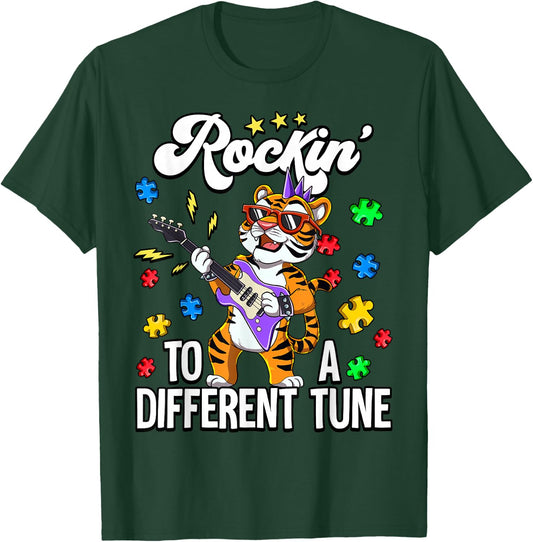 Autism Rockin To A Different Tune T-Shirt - T-Shirt | Forest