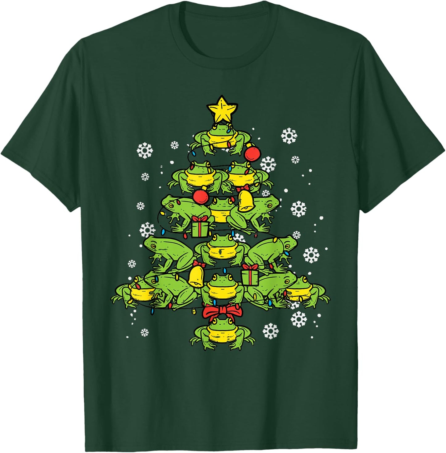 Frogs Christmas Tree Animal Xmas Women Men Kids T-Shirt - T-Shirt | Forest