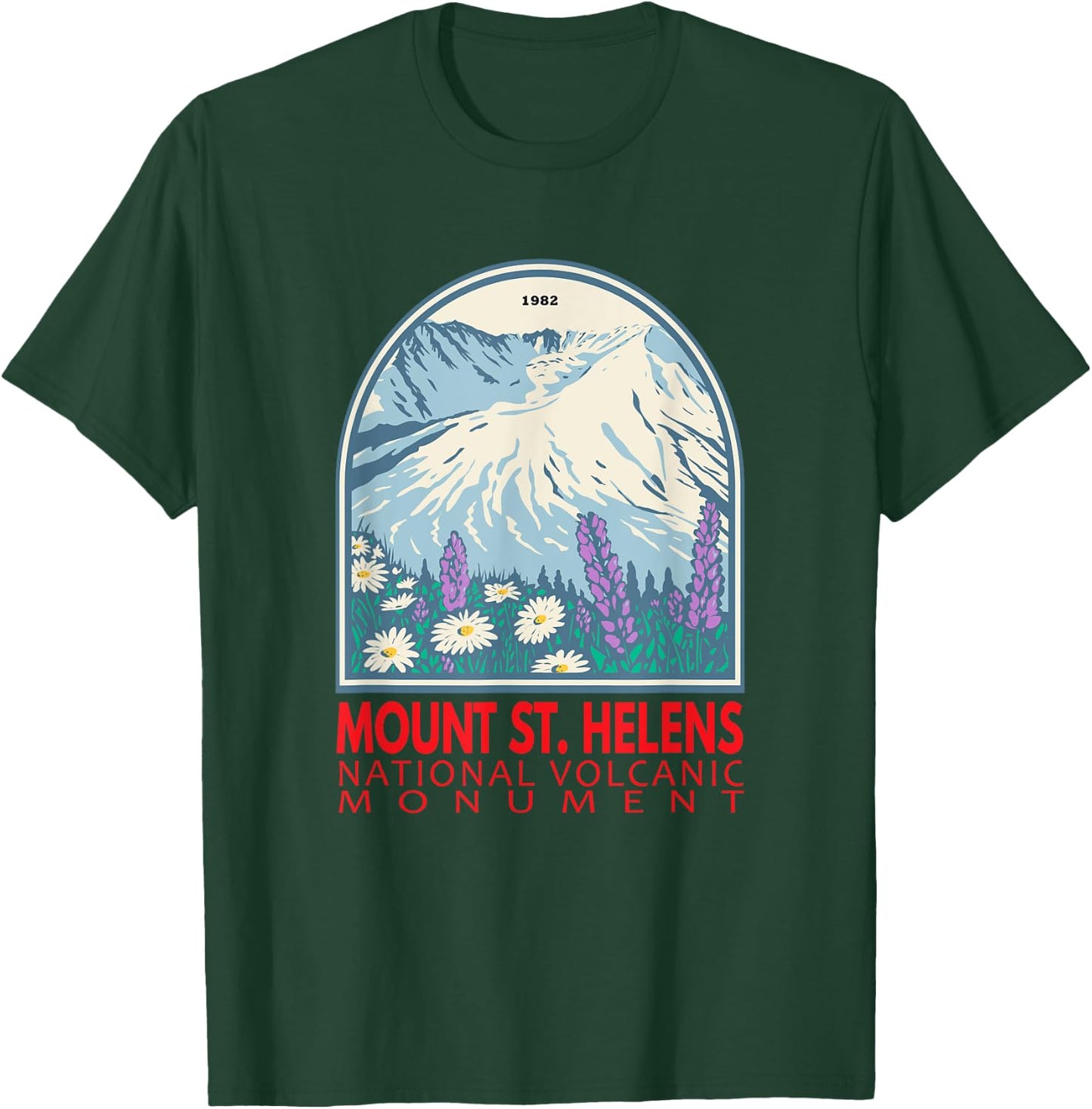 Mount St Helens National Volcanic Monument Emblem Vintage T-Shirt - T-Shirt | Forest