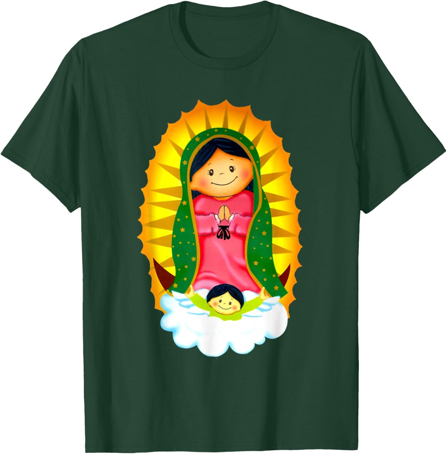 Virgen de Guadalupe Our Lady of Guadalupe Catholic Mary T-Shirt - T-Shirt | Forest