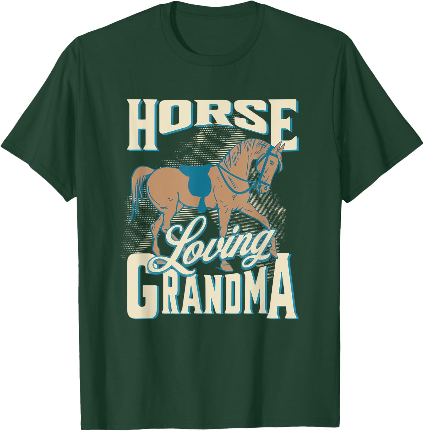 Horse Loving Grandma Grandmother Design T-Shirt - T-Shirt | Forest