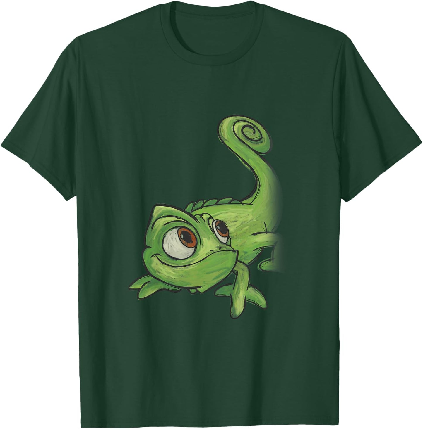 Kids Disney Tangled Pascal Adorable Chameleon Color Sketch Icon T-Shirt - T-Shirt | Forest
