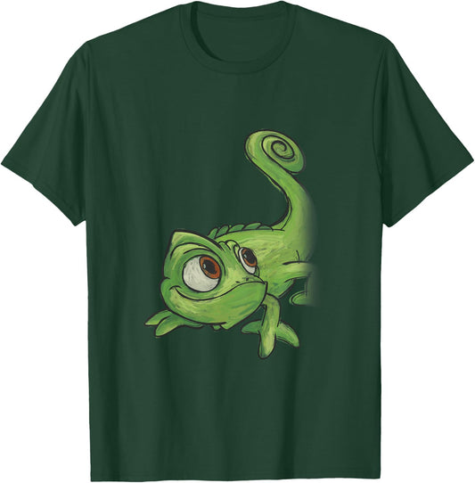 Kids Disney Tangled Pascal Adorable Chameleon Color Sketch Icon T-Shirt - T-Shirt | Forest