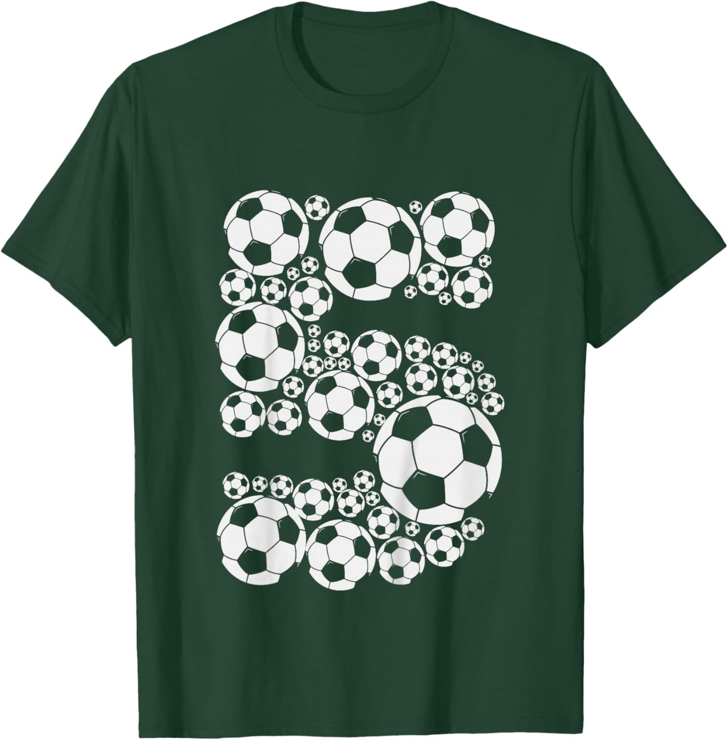 Graphic Soccer 5th Birthday Boys 5 Years T-Shirt - T-Shirt | Forest