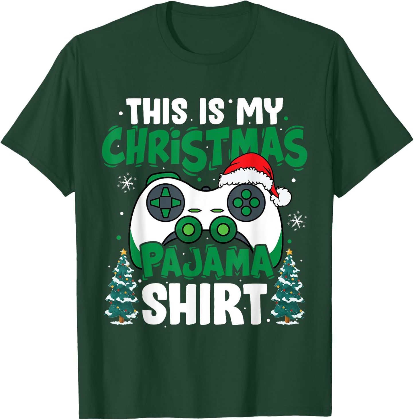 This Is My Christmas Pajama Video Game Gamer Boys Teens T-Shirt - T-Shirt | Forest