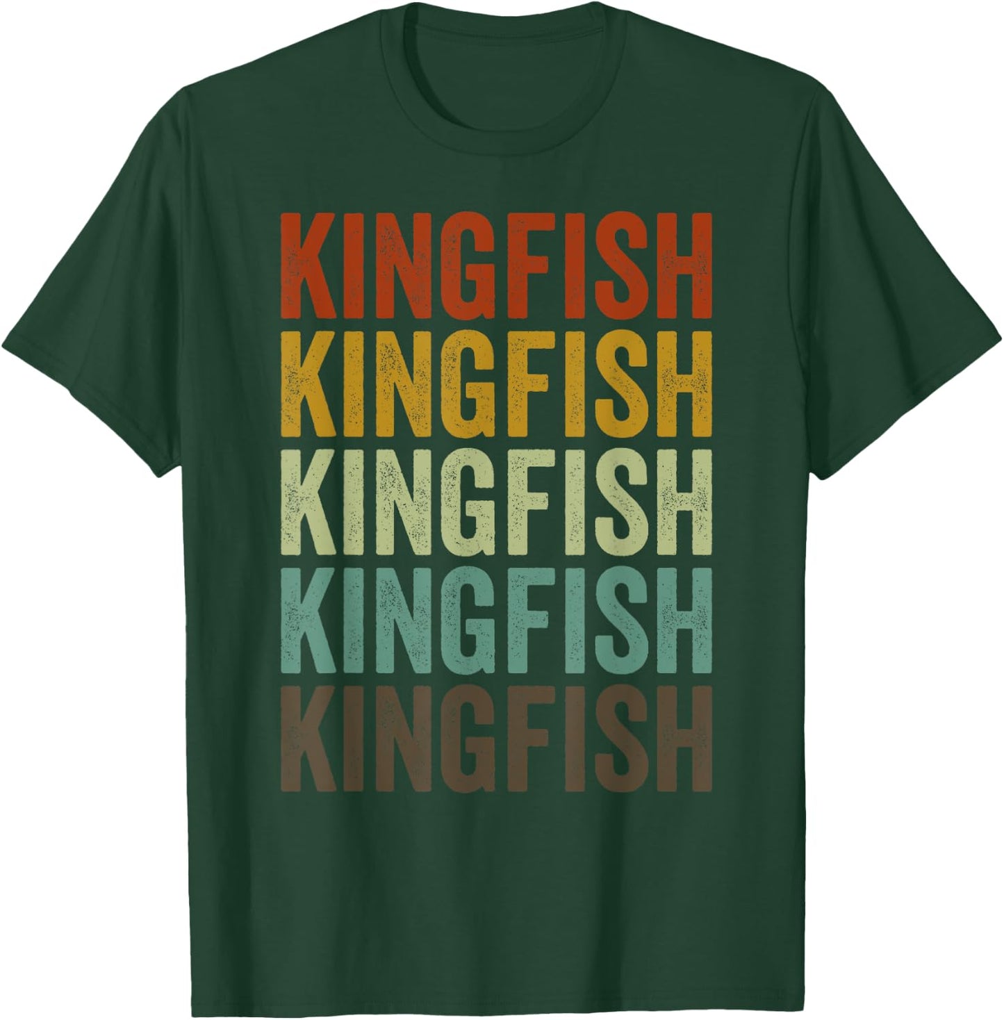 Kingfish Fish Retro T-Shirt - T-Shirt | Forest