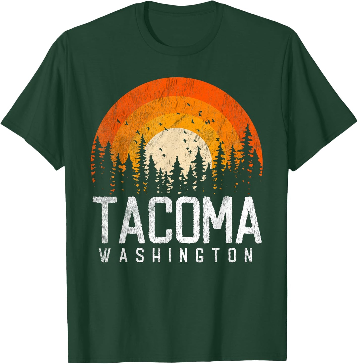 Tacoma Washington WA Shirt Retro Vintage 70s 80s 90s Gift T-Shirt - T-Shirt | Forest