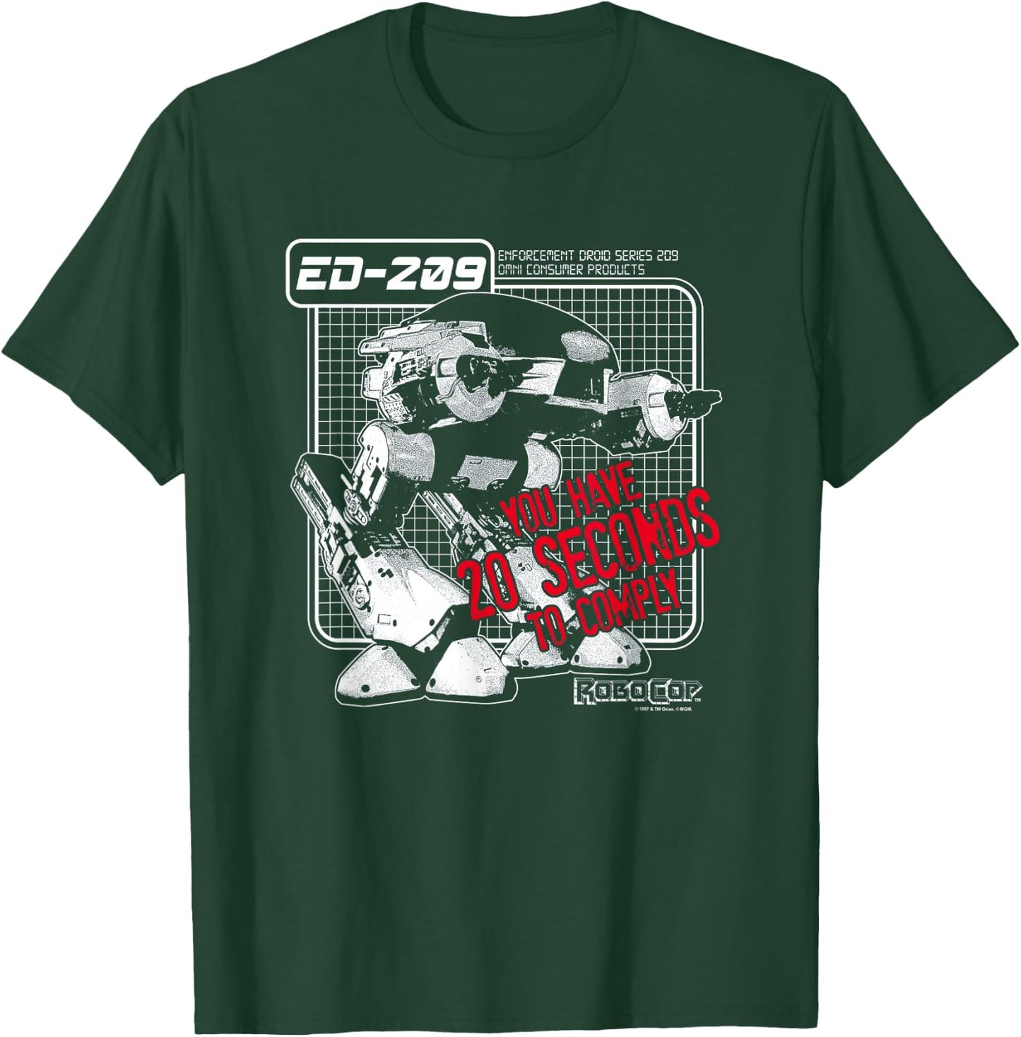 Robocop ED 209 - Black - Men's - Small - Short Sleeve - Modern Cartoon T-Shirt - T-Shirt | Forest