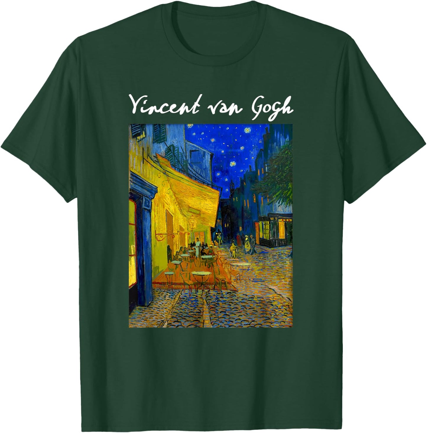 Famous Artist Cafe Terrace at Night Van Gogh Art Painting T-Shirt - T-Shirt | Forest