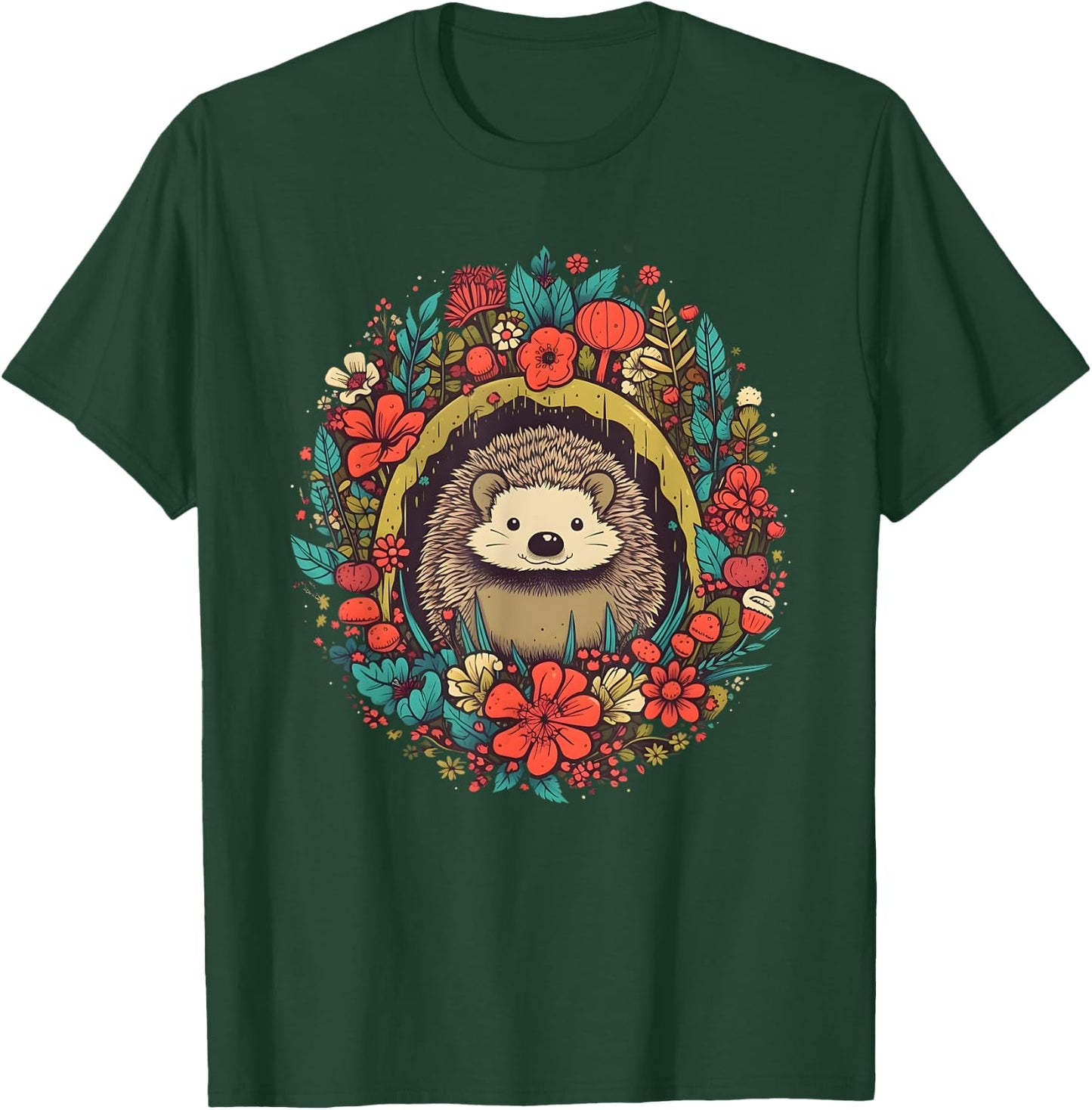 Floral Hedgehog T-Shirt - T-Shirt | Forest