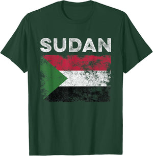 Sudan Flag Distressed - Men Women Kids - Sudanese Flag T-Shirt - T-Shirt | Forest