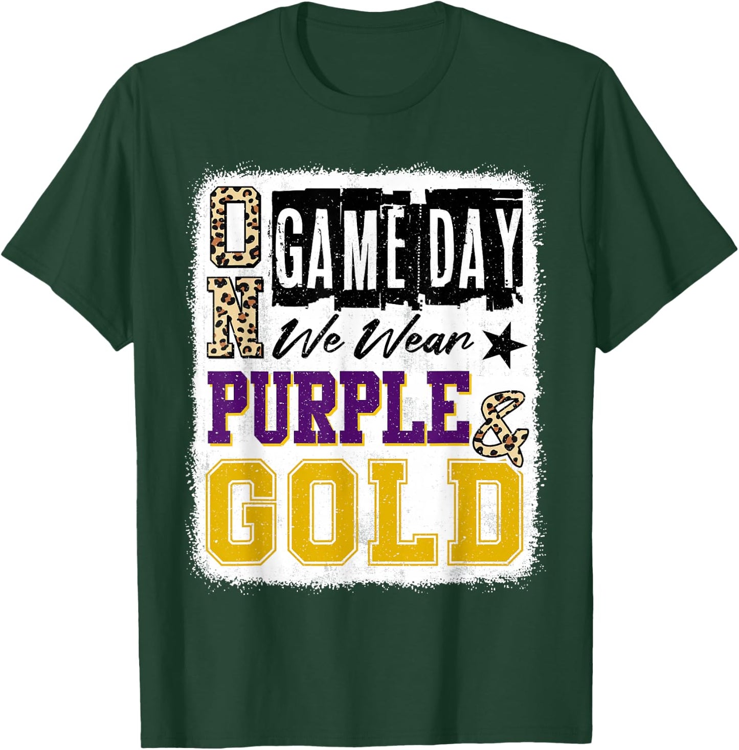 On Gameday Football We Wear Purple And Gold School Spirit T-Shirt - T-Shirt | Forest