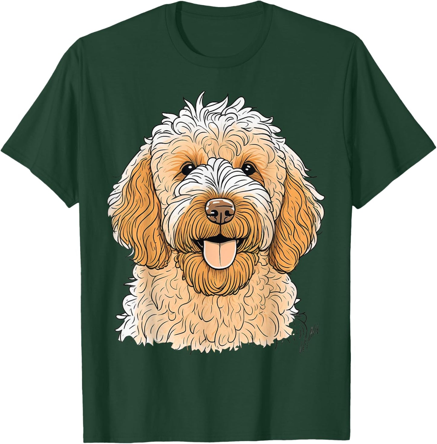 Cute Goldendoodle Dog on Golden Doodle Lover Men Women Kids T-Shirt - T-Shirt | Forest