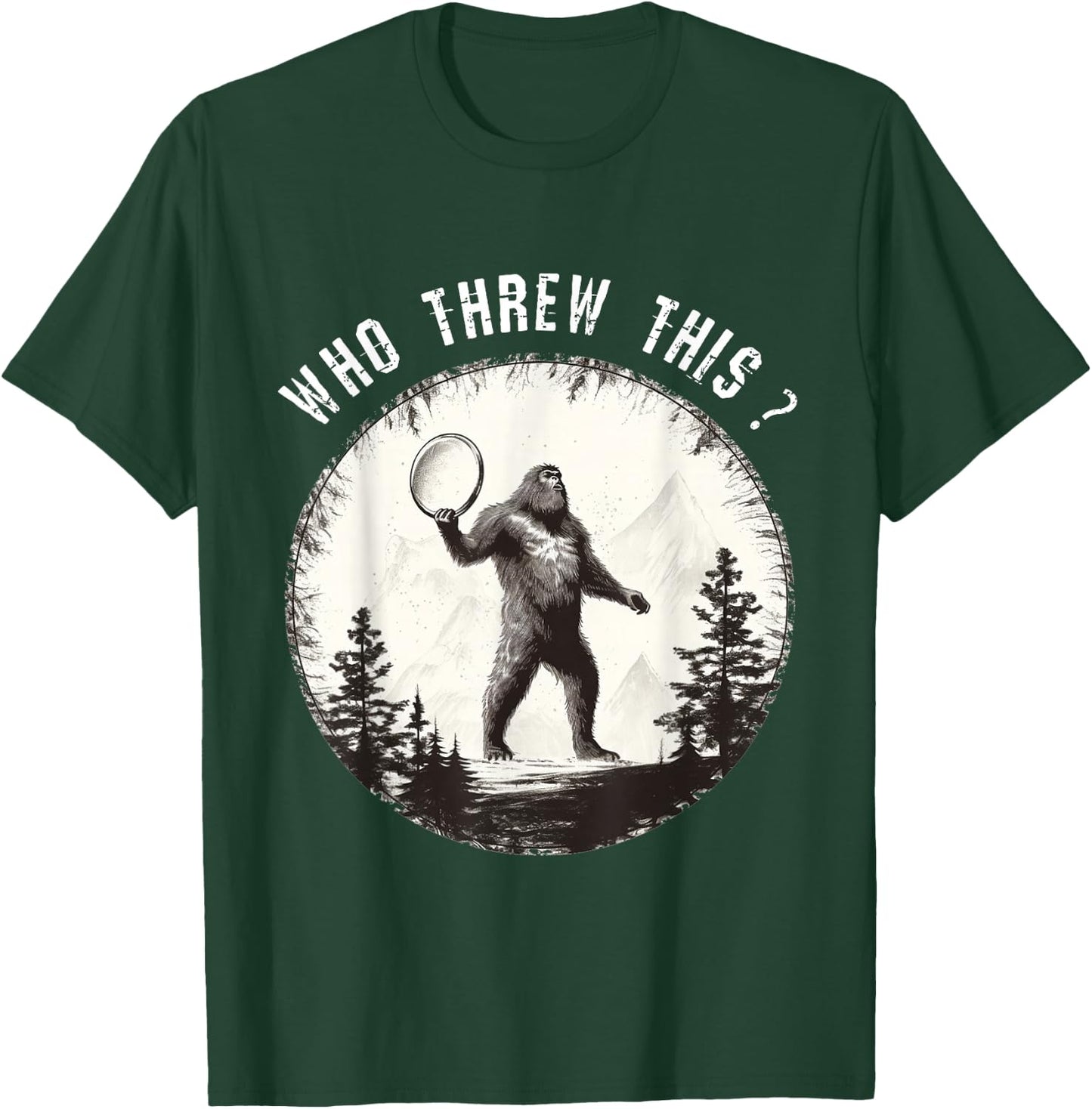 Dirhame Disc Golf Funny Bigfoot , Black, Small T-Shirt - T-Shirt | Forest