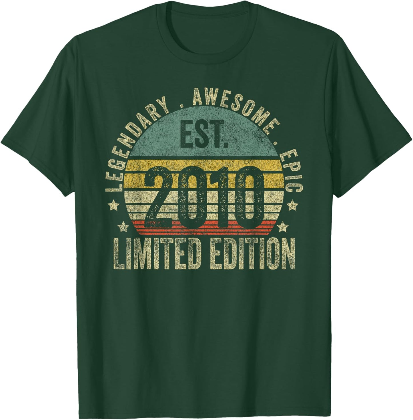16th Birthday Vintage 16 Year Old Est 2010 Limited Edition T-Shirt - T-Shirt | Forest