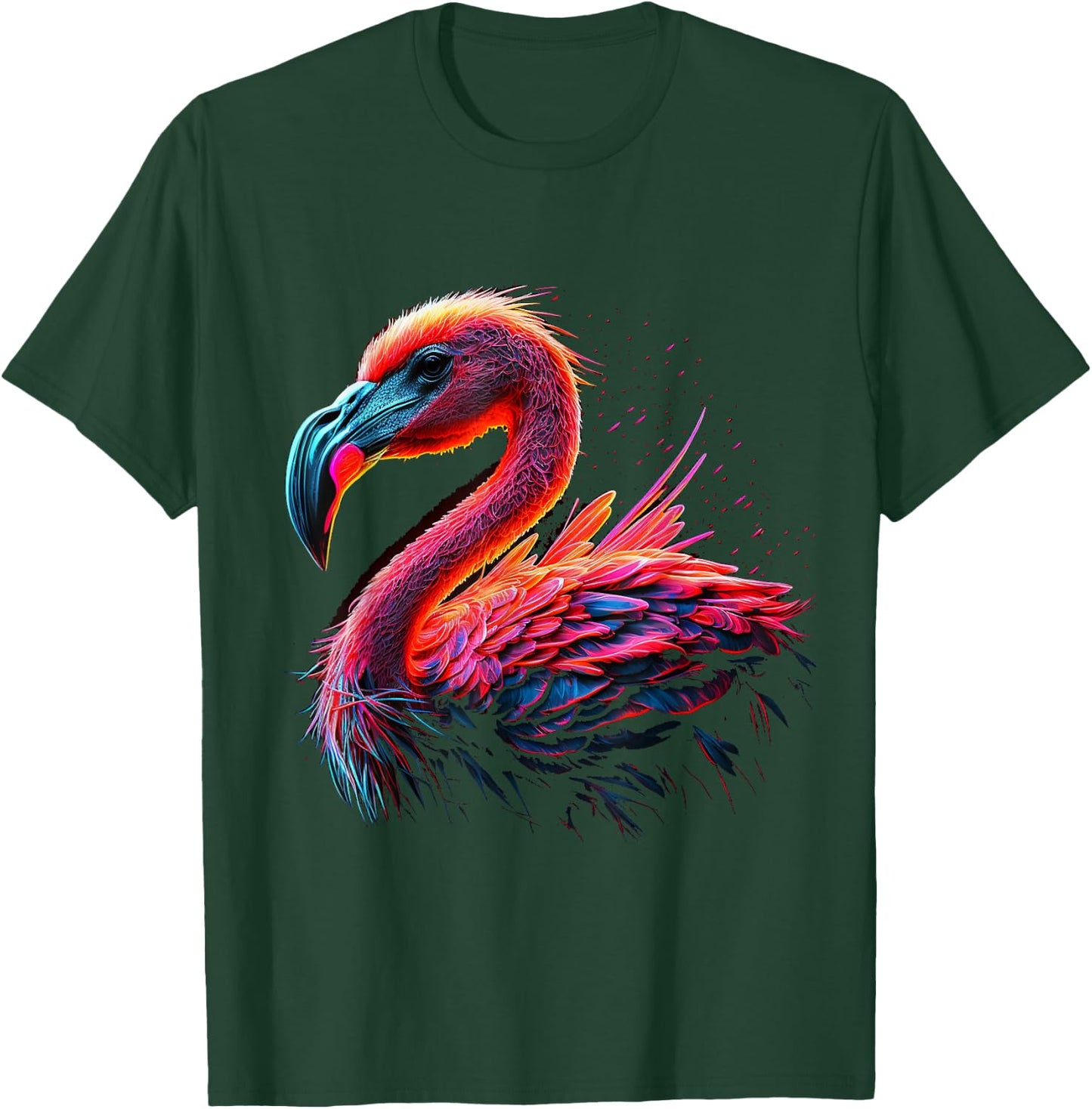 Flamingo Animal Lover Art Colourful Animal Print Flam T-Shirt - T-Shirt | Forest