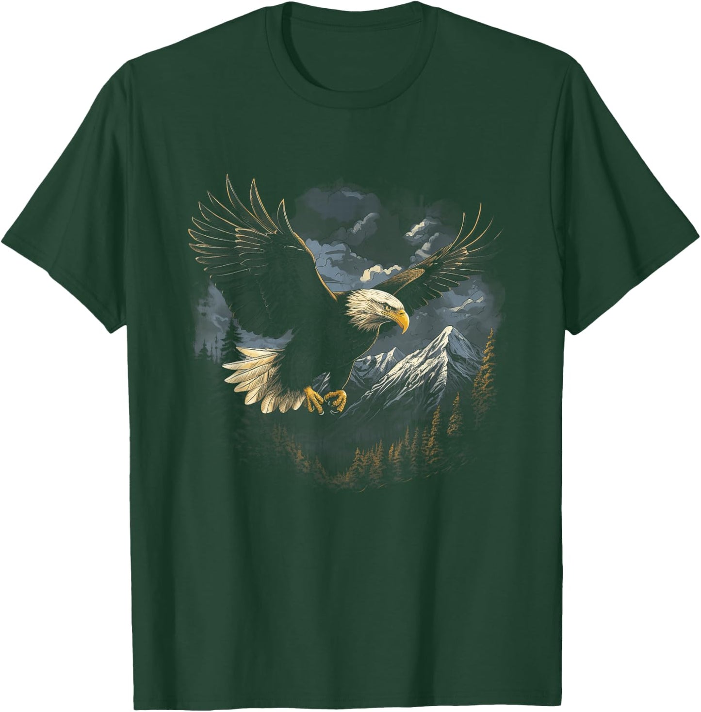 Eagle Bird Mountains , Small, Black T-Shirt - T-Shirt | Forest