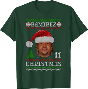 Jose Ramirez Cleveland Baseball Christmas Sweater MLBPA T-Shirt - T-Shirt | Forest