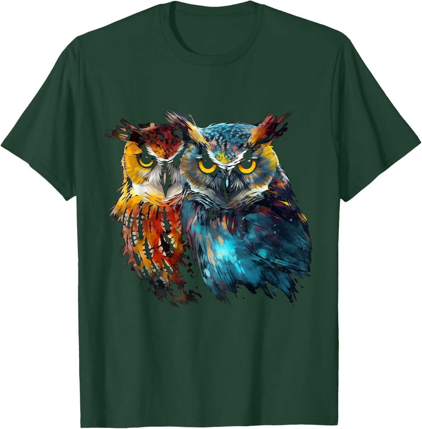Owl Art - Animal Artwork Bird Owl T-Shirt - T-Shirt | Forest