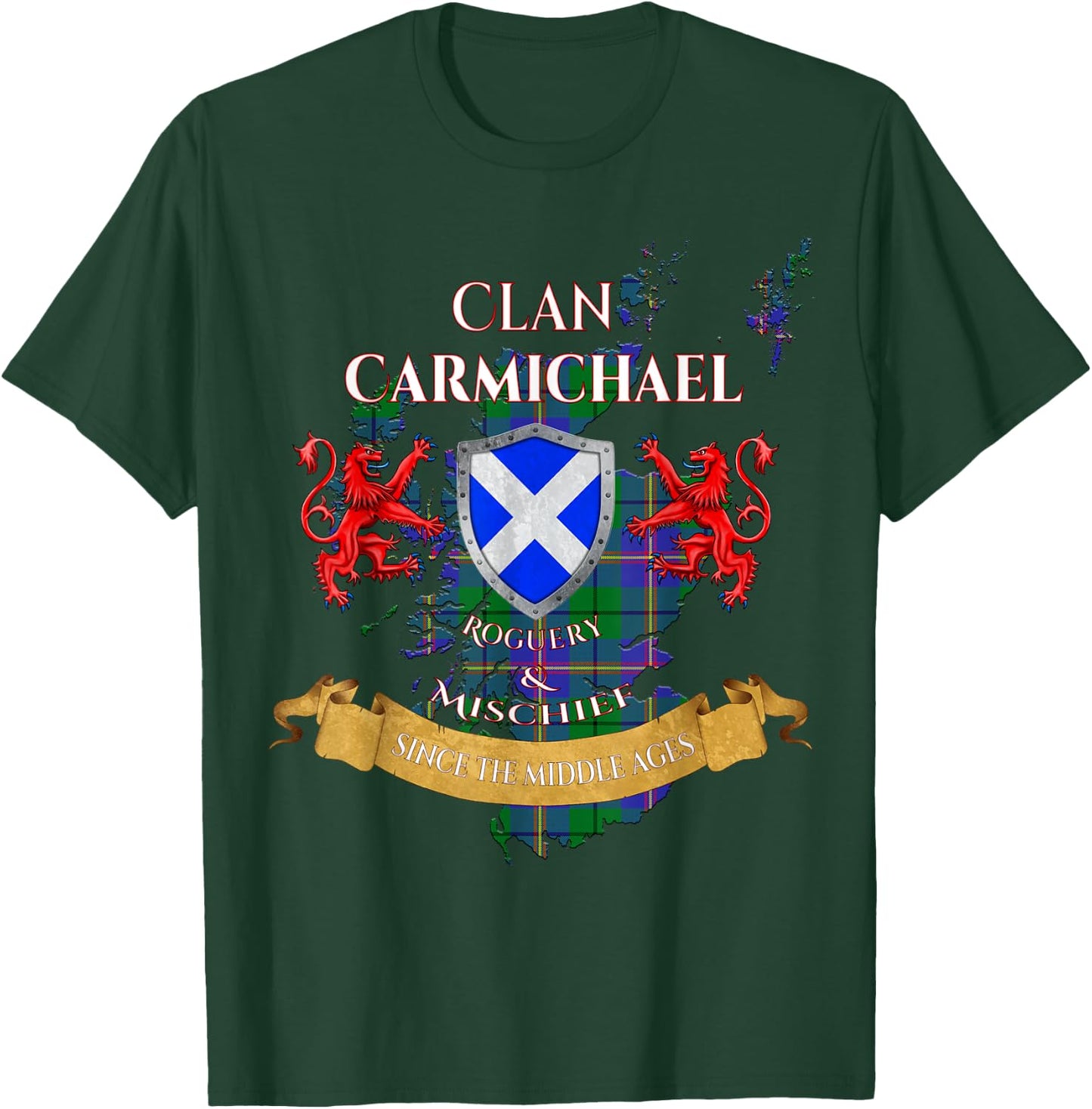 Carmichael Scottish Family Clan Middle Ages Mischief T-Shirt - T-Shirt | Forest