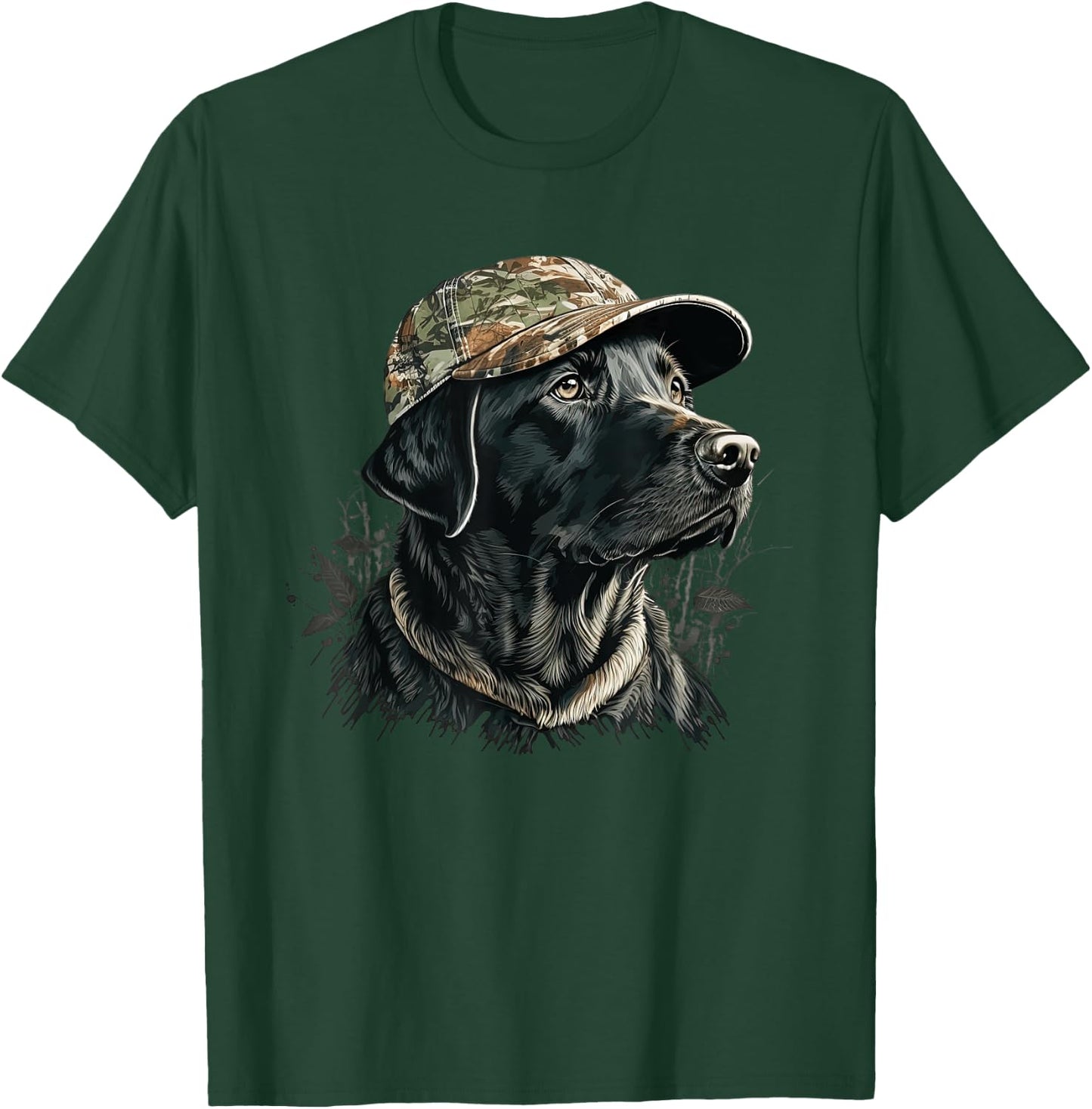 Labrador Duck Hunting Partner Camo Hat Waterfowl Hunter Dog Men Women T-Shirt - T-Shirt | Forest