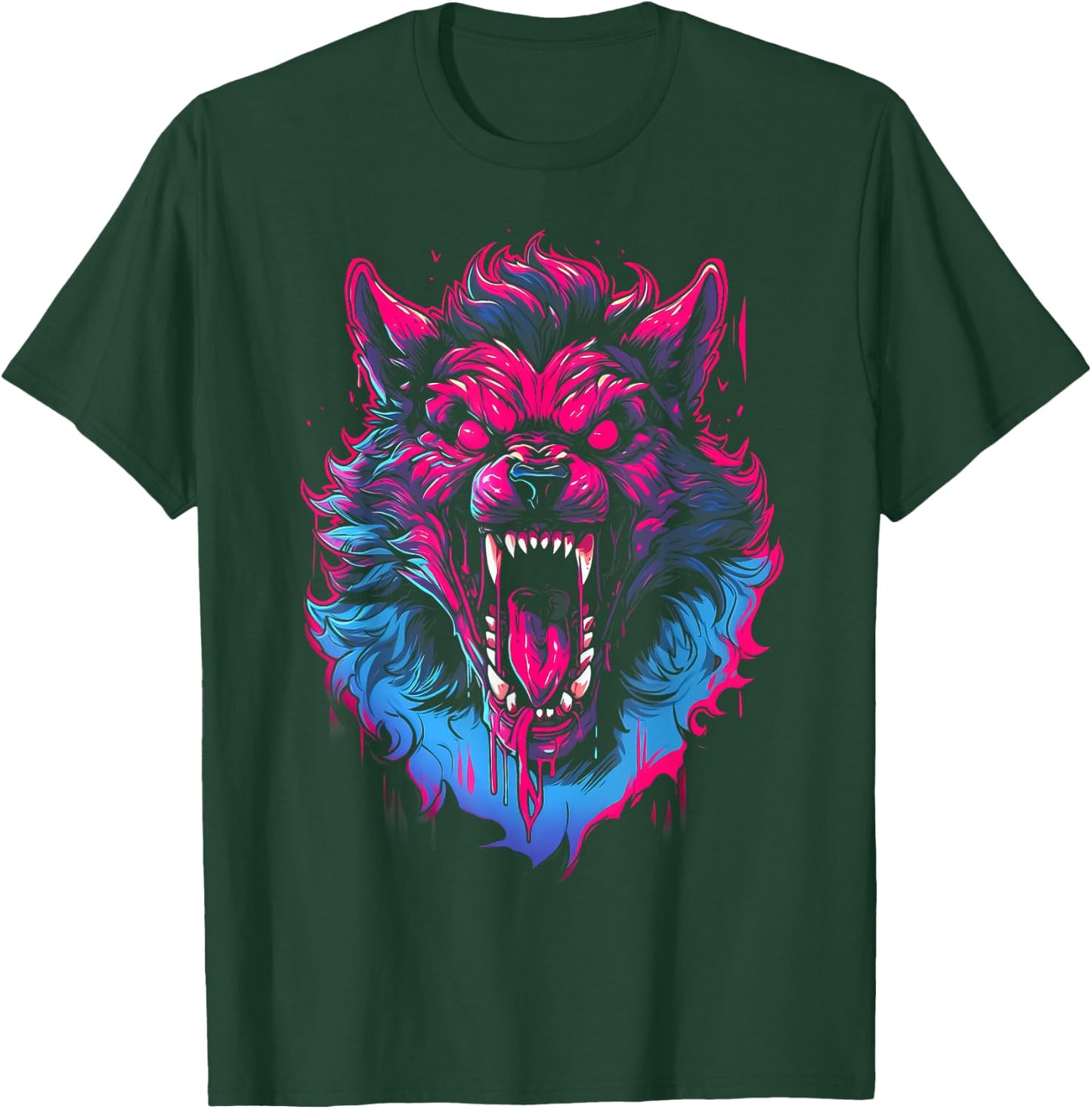 Horror Werewolf Head Halloween Mythology Wolf Shifter Lycan T-Shirt - T-Shirt | Forest