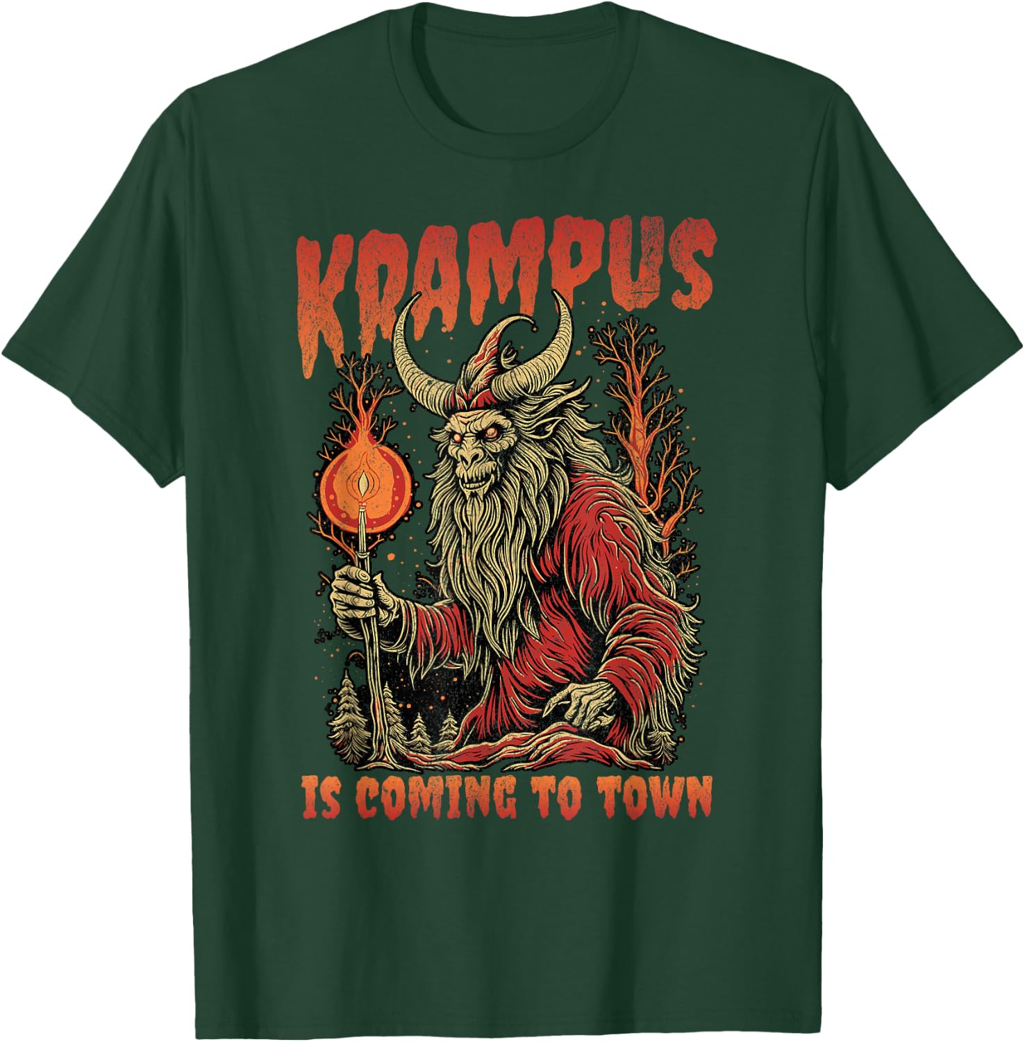 Christmas Krampus Is Coming Hail Santa Clothing T-Shirt - T-Shirt | Forest