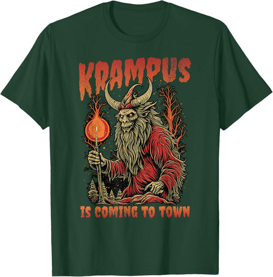 Christmas Krampus Is Coming Hail Santa Clothing T-Shirt - T-Shirt | Forest