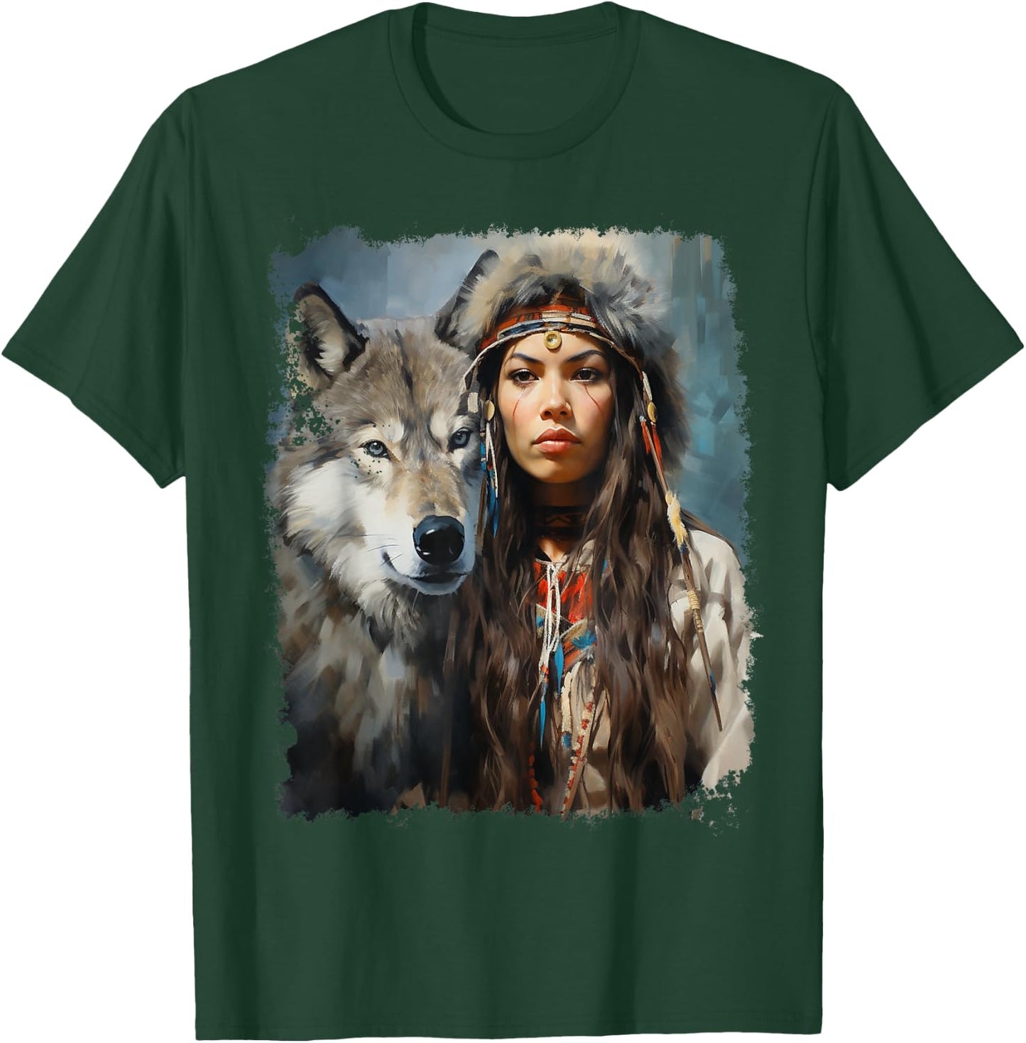 Woman Wolf T-Shirt - T-Shirt | Forest