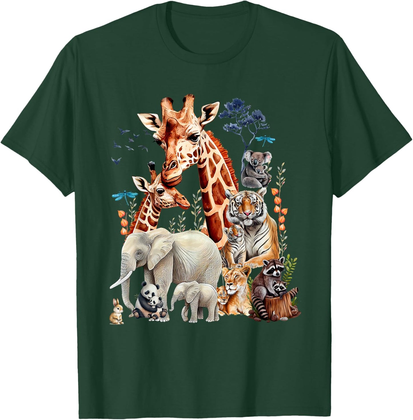 Zoo Animals Wildlife Birthday Party Animal Safari Jungle T-Shirt - T-Shirt | Forest