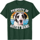 Great Dane Harlequin Vintage Retro Property Of T-Shirt - T-Shirt | Forest