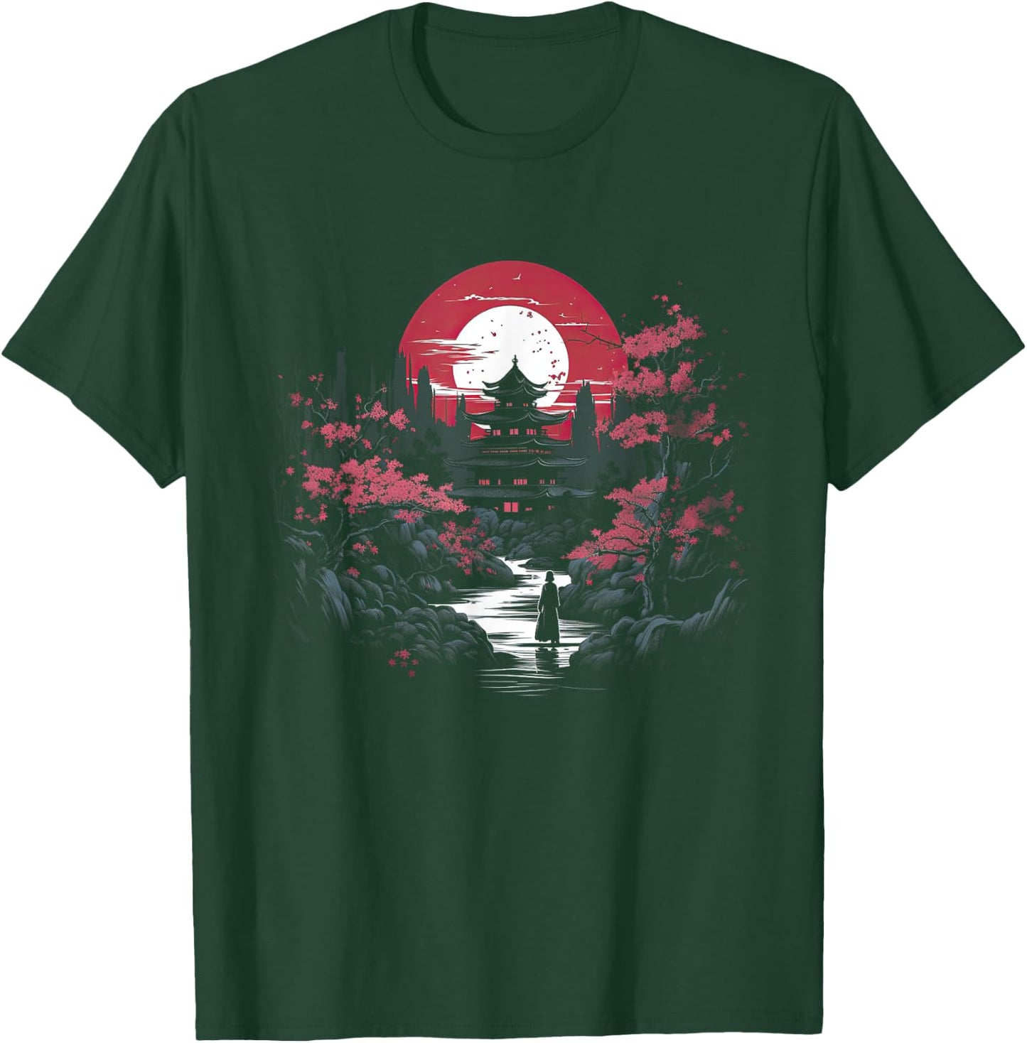 Japanese Landscape Cherry blossoms Martial arts T-Shirt - T-Shirt | Forest