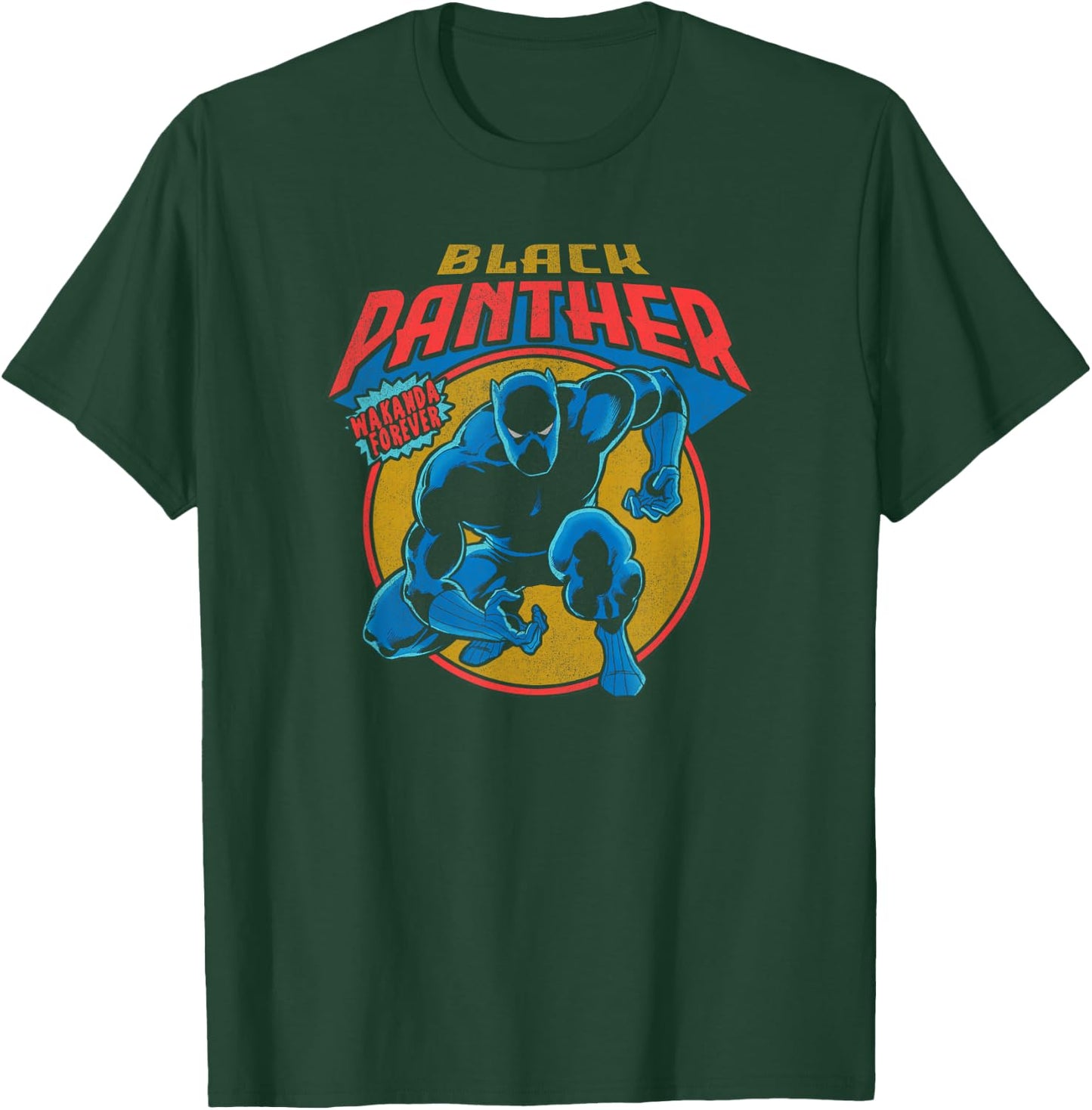 Marvel Avengers Vintage Black Panther Comic Wakanda Forever T-Shirt - T-Shirt | Forest