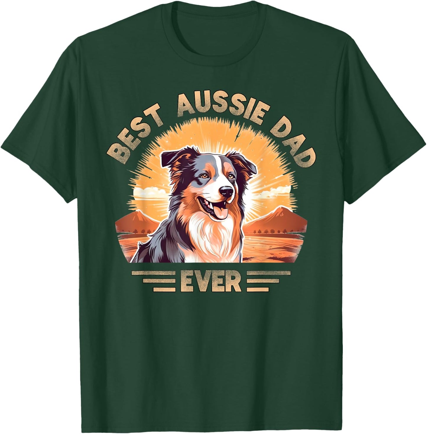 Aussie DAD Australian Shepherd T-Shirt - T-Shirt | Forest