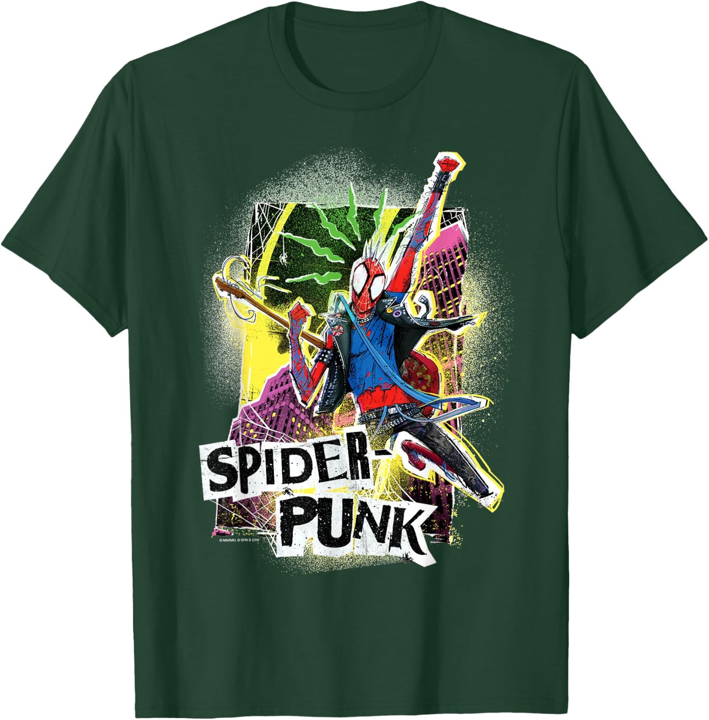 Marvel Spider-Man: Across The Spider-Verse Spider-Punk Pose T-Shirt - T-Shirt | Forest