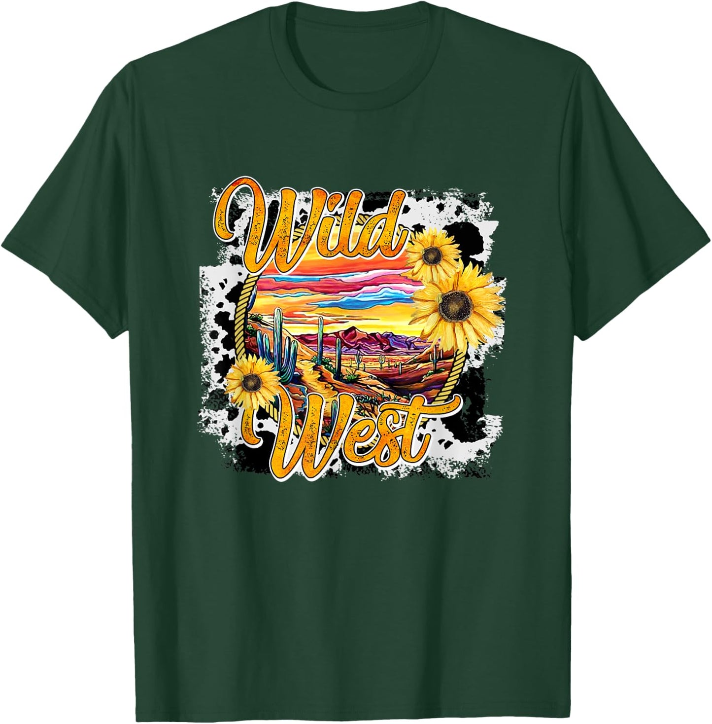 Wild West Sunflower, Desert Vibes Cactus T-Shirt - T-Shirt | Forest
