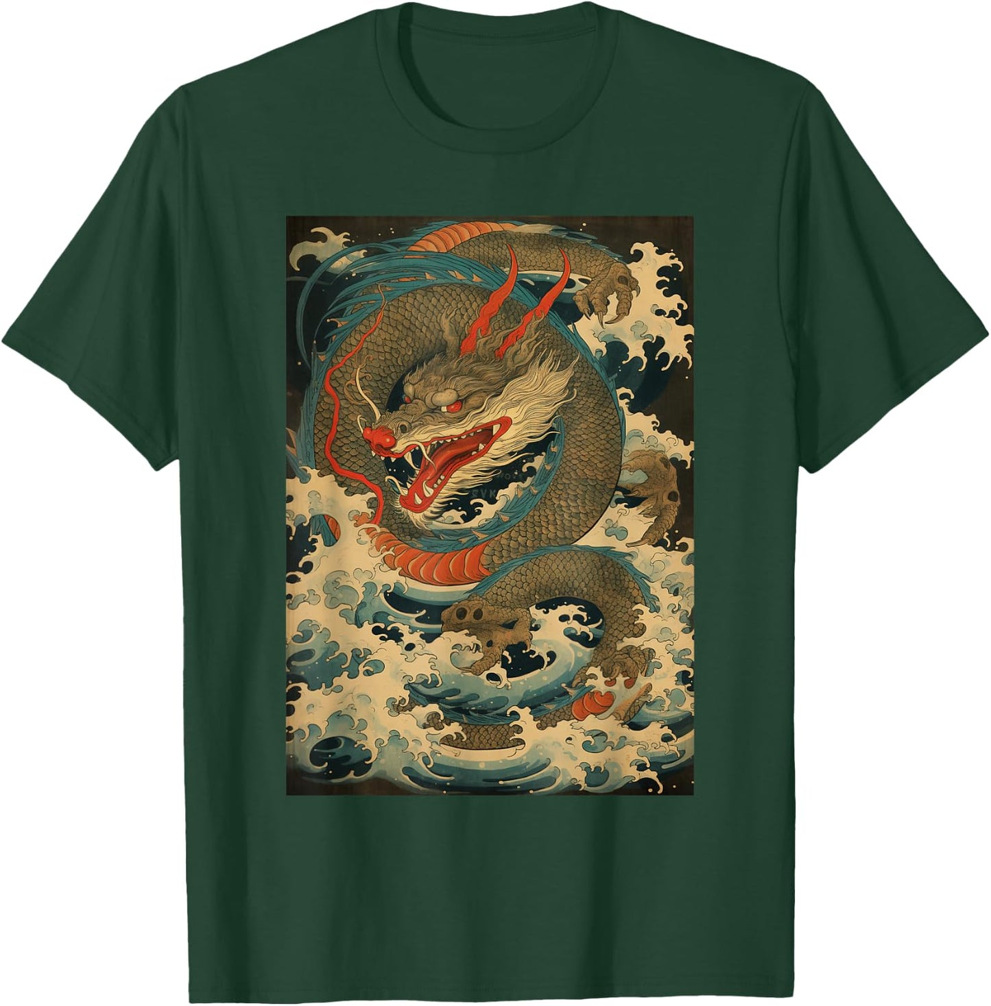 Vintage Dragon Japanese Graphical Art Retro Tattoo T-Shirt - T-Shirt | Forest