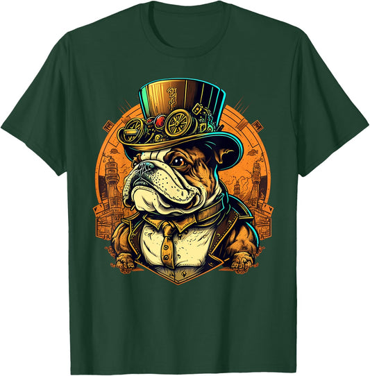 Steampunk Bulldog Women Kids T-Shirt - T-Shirt | Forest
