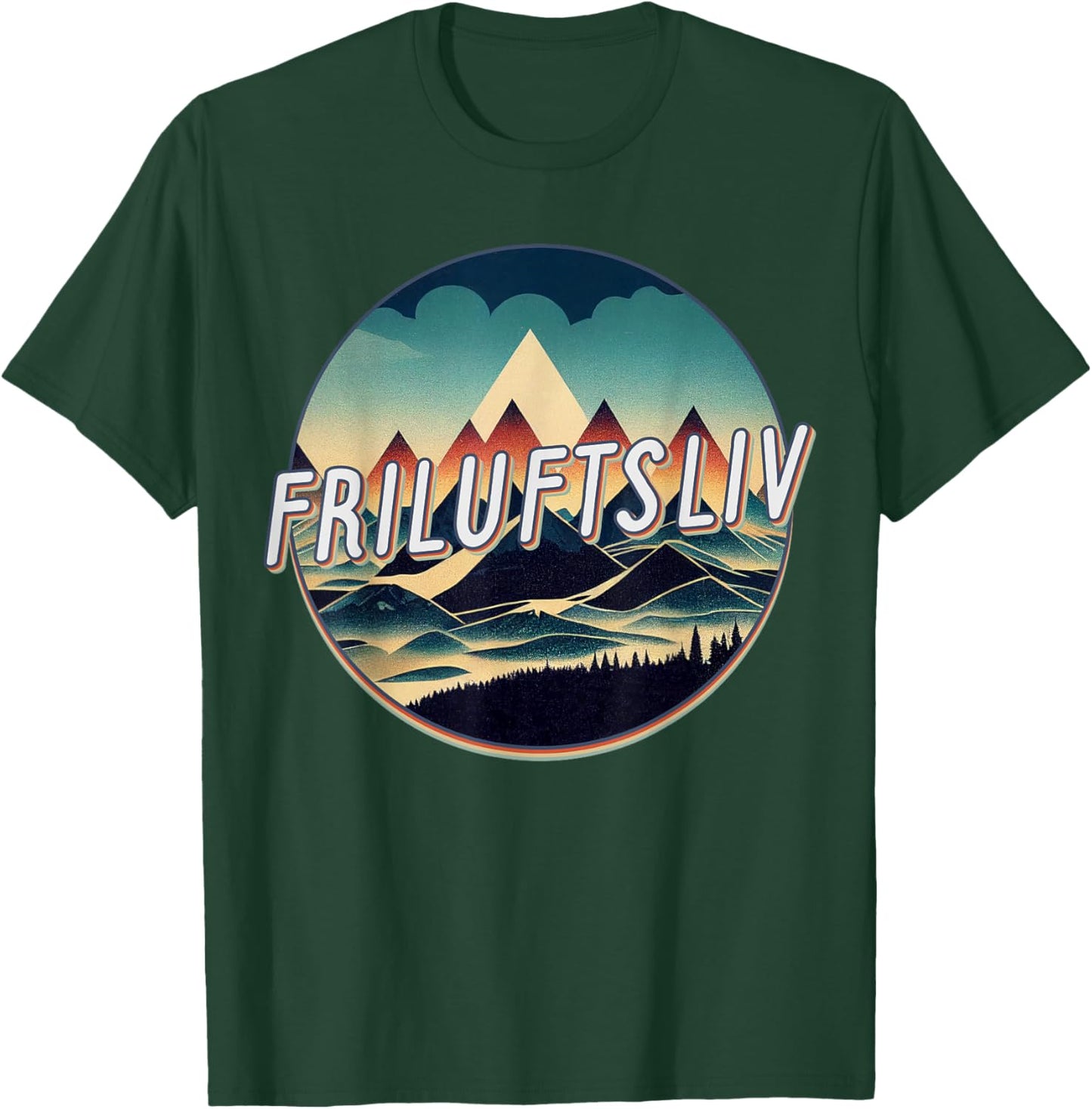 Retro Vintage Friluftsliv Love Outdoors Norwegian T-Shirt - T-Shirt | Forest